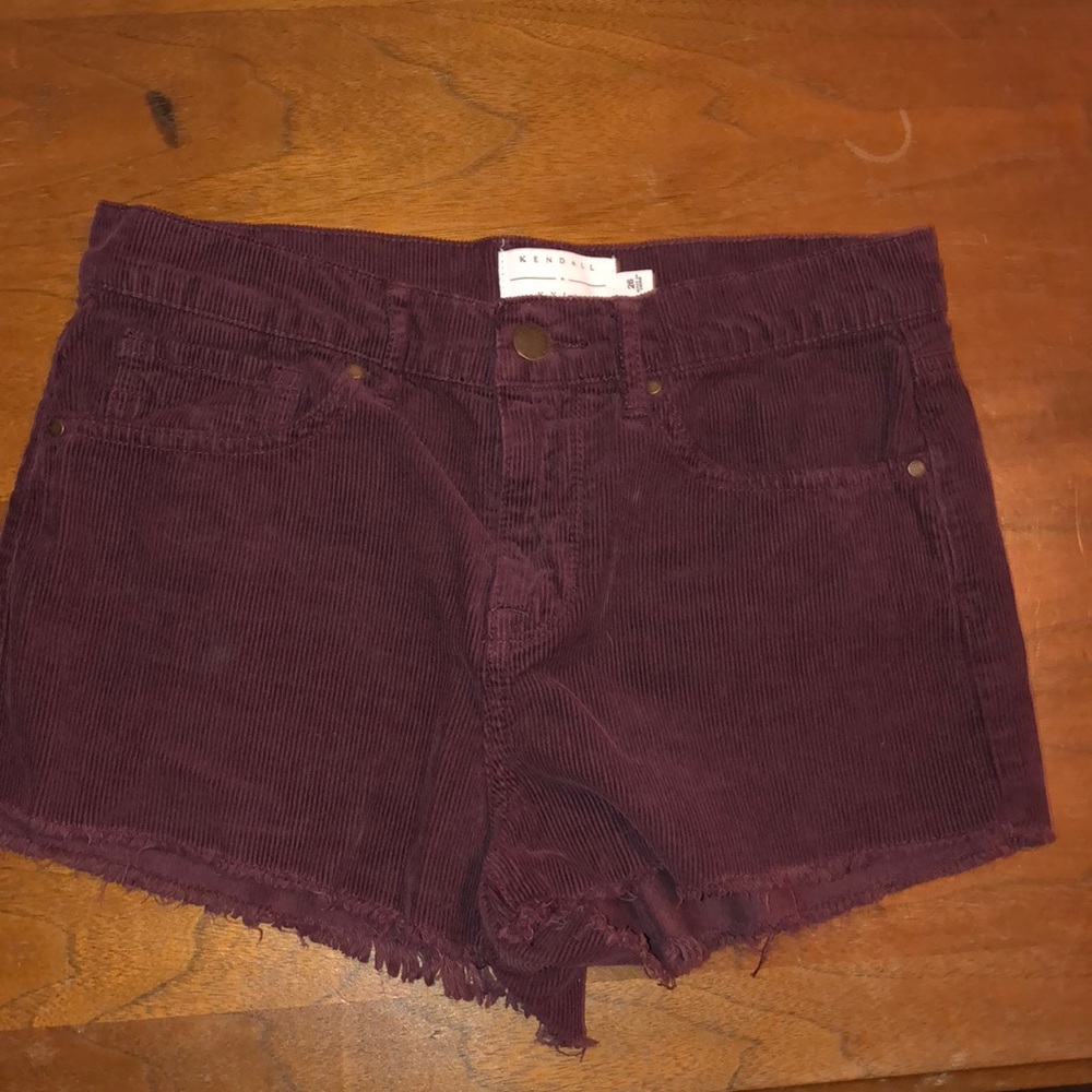 Corduroyed burgundy jean shorts